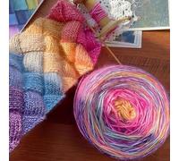 50g/Rolle handgefärbtes verlaufendes Woll-Mohair-Garn, weich, handgestrickt, Häkelgarn für Schals, Mützen, 100% natürlich, DIY Strickzubehör, Winterha