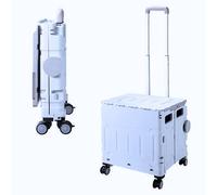 50L Schnell Faltbarer Einkaufstrolley mit Deckel, 4 x 360° Rollen, Hartschale, Verstellbarer Teleskopgriff, Ziehwagen für Einkauf, Markt & Camping, Stabil, Leicht, Montagefrei - Lila