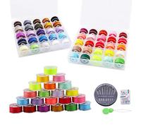 50Stück Spulen Nähmaschine, Spulen Unterfadenspulen, Nähmaschinengarn Nähmaschinenspulen Nähmaschinen-Set mit Nadeln,Threader, Spulenbox, Nähmaschinen Spule für Brother Babylock Janome Kenmore Singer