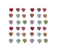 50stücke Bunte Holzknöpfe Mit Blattmuster Diy Knöpfe Für Nähen Scrapbooking Und Basteln Individuelle Designmöglichkeiten Für Kreative Projekte