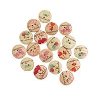 SUPVOX 50 stücke Holzknöpfe "handmade" Schriftzug Knöpfe zum Nähen Scrapbooking Kleidung (20mm)