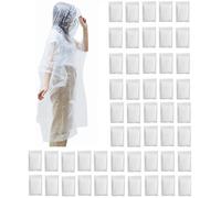 50x Regenponcho Transparent Universal – Durchsichtiger Regencape, Einweg Regenmantel Regenschutz – Regenumhang