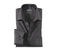 OLYMP Herren Oberhemd Langarm Luxor,Uni,Comfort fit,New Kent,Anthrazit 67,50