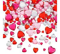 516 Stücke Acryl Herz Strass Herz Kristall Edelsteine Strass Flache Rückseite Herz Strasssteine 18 mm/ 12 mm/ 10 mm/ 6 mm zum Valentinstag Hochzeit Dekoration DIY & Handwerk, 4 Farben