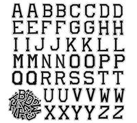 52 Stück Buchstaben zum Aufbügeln Schwarz A-Z Patches Selbst Gestalten Gestickte Bügelflicken Kleidung Reparatur Nähflicken für Schuhe Hüte Rucksack Jeans