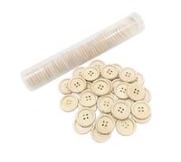 52 u. Holz Knöpfe mit Maß 20mm, Rundknöpfe, Holzknöpfe, Knöpfe zum Basteln, Knöpfe zum Nähen, Knöpfe zum Verzieren, Holzknöpfe, (Madera, 20mm)