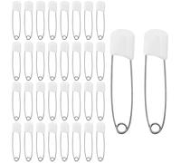 55 Stück Windelnadeln, 5.5cm sicherheitsnadeln groß Windel Stifte mit Verriegeln Verschluss Sicherheitsnadel Kette Weiß Sicherheitsnadeln Tuchnadel Safety Pins für Kleidung Kunsthandwerk Nähen