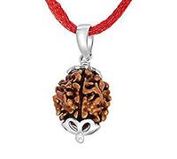 55Carat Ursprünglich Labor zertifiziert Drei gegenübergestellt Teen Mukhi Nepali Rudraksha Perlen Silber Überzogene Anhänger Medaillonschmuck