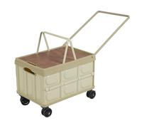 55L Einkaufstrolley Klappbar mit 4X 360° Drehbare Räder, Aufbewahrungsbox Transport Trolley bis 35kg, Klappbox Transportbox mit it Deckel (Grün)