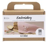 5712854631082 Creativ Company Creativ Company DIY Sets Sticken & Nadelstanzen Mini Kreativ Set Sticken, Staubrosé, Stoffserviette, Kreativ Box