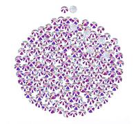 576Hotfix-Strasssteine,Flatback Glitzersteine Stones, Glas, runde Kristalle Strasssteine, Edelsteine zum Basteln, für Kleidung, Schuhe, Taschen, DIY-Dekoration,Transparents AB,SS30,6.2MM-6.4MM