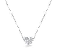 585er Weißgold-Collier Herz 13 Diamanten