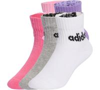 adidas Unisex Kids LINEAR KIDS ANKLE SOCKS 5pP, True Pink/Pink Fusion/Violet Fusion/Medium Grey Heather, 5-6 Years