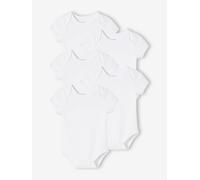 5er-Pack Baby Kurzarm-Bodys in Schlupfform BASIC Oeko-Tex weiß Gr. 80 von vertbaudet