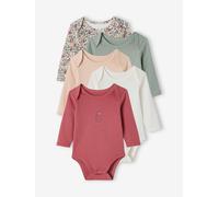 5er-Pack Baby Langarm-Bodys in Schlupfform, Bio-Baumwolle salbeigrün Gr. 71 von Vertbaudet