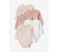 5er-Pack Baby Langarm-Bodys mit Herzen, Bio-Baumwolle rosa Gr. 56 von Vertbaudet