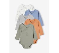 5er-Pack Baby Langarm-Bodys mit Tieren, Bio-Baumwolle grün Gr. 62 von vertbaudet