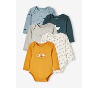 5er-Pack Baby Langarm-Bodys, Schlupfform Bio-Baumwolle senfgelb Gr. 92/98 von Vertbaudet