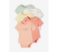 5er-Pack Baby Schlupfbodys mit kurzen Ärmeln Bio-Baumwolle wollweiß Gr. 92/98 von Vertbaudet
