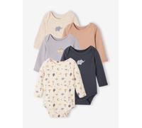 5er-Pack Baby Schlupfbodys mit Tiermotiven PETIT BATEAU cappuccino Gr. 80 von Vertbaudet
