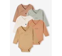 5er-Pack Baby Wickelbodys Bio-Baumwolle BASIC hellgelb Gr. 62 von Vertbaudet