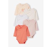 5er-Pack Baby Wickelbodys, lange Ärmel pudrig rosa Gr. 62 von vertbaudet