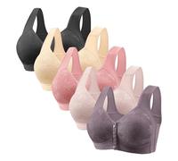 5er Pack BH Damen mit Bügel Push Up Sexy Spitzen-BH mit verstellbarem Träger Frauen Halt Große Brüste Klassische BHS Set für Damen Bequemer Unterwäsche Women Bra für Alltag S-5XL