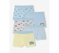 5er-Pack Boxershorts mit Auto-Motiven, Jungen, Bio-Baumwolle aqua Gr. 140 von Vertbaudet
