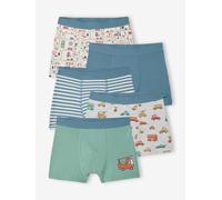 5er-Pack Boxershorts mit Auto- & Straßen-Motiven, Jungen, Bio-Baumwolle wollweiß Gr. 116 von Vertbaudet