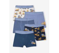 5er-Pack Boxershorts mit Bagger-Motiven, Jungen, Bio-Baumwolle aquablau Gr. 110 von Vertbaudet
