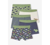 5er-Pack Boxershorts mit Dinosaurier Bio-Baumwolle, Jungen schieferblau Gr. 116 von vertbaudet