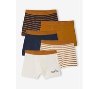 5er-Pack Boxershorts mit Fahrrad-Motiven, Jungen, Bio-Baumwolle wollweiß Gr. 140 von Vertbaudet