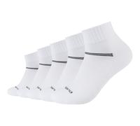 5er Pack camano Mesh Ventilation Quarter Socken 1001 - white mix 39-42
