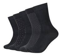 5er Pack camano Soft Patterned Minimal Crew Socken Herren 9997 - black mix 39-42