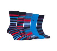 5er Pack Herren Bambus Socken mit bunten Streifenmuster EU 39 - 45