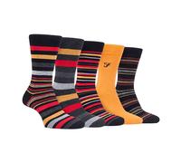 5er Pack Herren Socken aus Bambus mit hellgestreiftem Muster EU 39 - 45