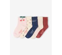 5er-Pack Kinder Socken Kirschen, gewellter Saum indigo-blau Gr. 35/38 von vertbaudet