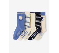 5er-Pack Mädchen Socken, Herzen blau chambray Gr. 35/38 von Vertbaudet