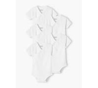5er-Pack Neugeborenen-Bodys mit Öffnung vorn, Kurzarm BASIC wollweiß Gr. 56 von vertbaudet