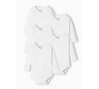 5er-Pack Neugeborenen-Bodys mit Öffnung vorn, Langarm BASIC weiß Gr. 68 von vertbaudet