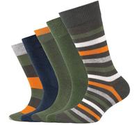 5er Pack s.Oliver Originals Organic Striped Crew Socken Kinder 7940 - climbing ivy 23-26