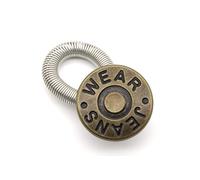 5er Set Jeansknöpfe Ø 17mm - Antik Bronze - mit Feder & Aufschrift „Wear Jeans“ - Hochwertige Metallknöpfe aus Aluminium-Legierung - Flachrund, robust & rostfrei - Ideal zum Basteln, Nähen, Reparieren