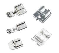 5er Set Nähfüße Universal Reißverschlussfuß aus Edelstahl - Kompatibel mit Singer, Carina, Janome & Fast Allen Haushaltsnähmaschinen | Multifunktions-Nähmaschinen Zubehör