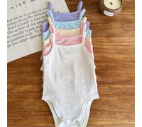 5er Set Neugeborenen Baby Mädchen süße gestrickte einfarbige Latzhosen für den Sommer