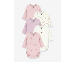 5er-Set Wickelbodies langarm Baby PETIT BATEAU weiß Gr. 50