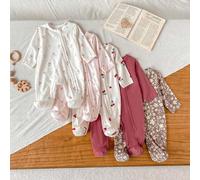 5er Set zufällig versendet 1 Stück Neugeborenen Baby Mädchen Bodysuit Set, Weiß, Dunkellila, Rosa, Aprikose, Herbst/Winter, weich bequem dünner Bodysu