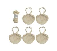 5pcs Cotton String Shopping Bags Reusable Washable Fruit Vegetable Storage Mesh Bags Organizer Grocery Shopping Net Bags