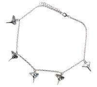 5Stk Männer Halskette Hai-Zahn Anhänger Silber Verstellbar Strand