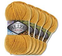 5x Alize 100 g Burcum Klasik Wolle (Safran 02)
