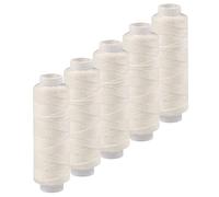 5x50m Leinen Garn Leinenzwirn Flachs Nähfaden robust strapazierfähig Farbwahl, Farbe:naturweiß